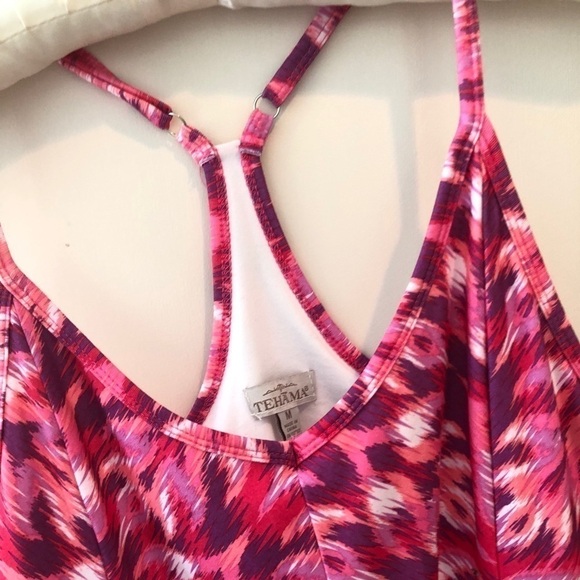 TEHAMA Athletic Dress Medium Pink Watercolor Print - Picture 5 of 16